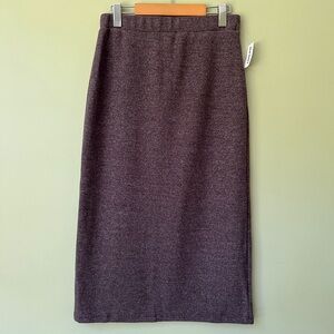 Old Navy Cozy Minimalist Cotton Blend Elastic Pencil Midi Skirt